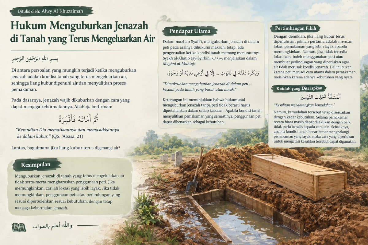HUKUM MENGUBURKAN JENAZAH DI TANAH YANG TERUS MENGELUARKAN AIR